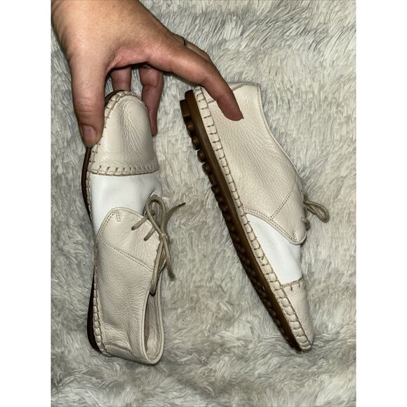 NWOB Cole Haan Soft Leather Lace Up Flats Size 7.5 AA - Picture 6 of 9